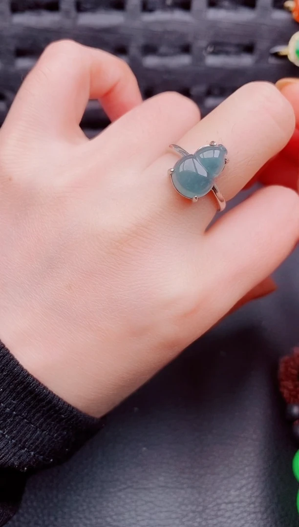 【闪购商品】翡翠戒指银S925镶嵌天然a货翡翠623