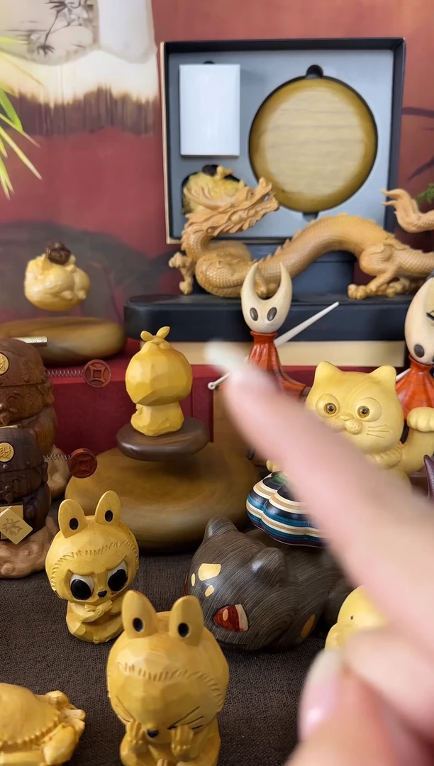 木磁悬浮木雕摆件