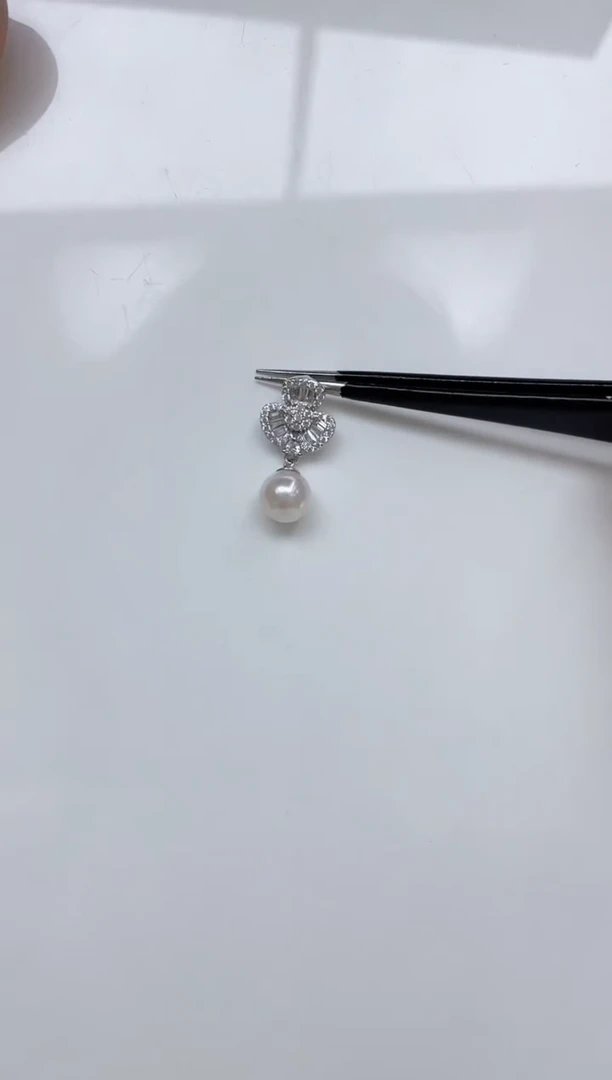 海水珍珠银S925镶嵌颈饰海水珍珠吊坠