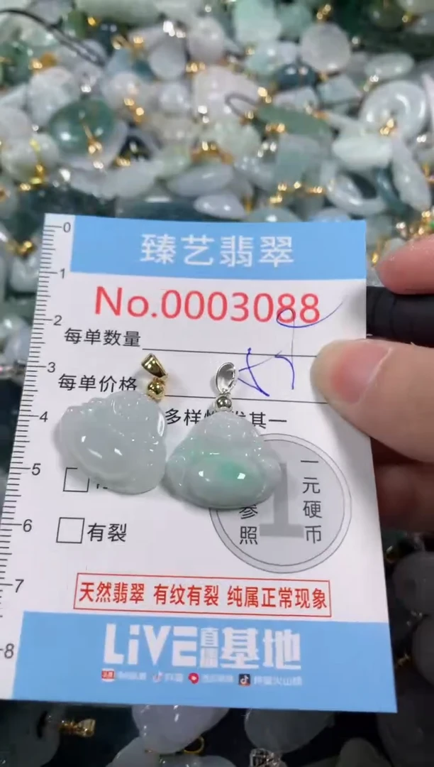 吊坠(不含链)未镶嵌翡翠3088