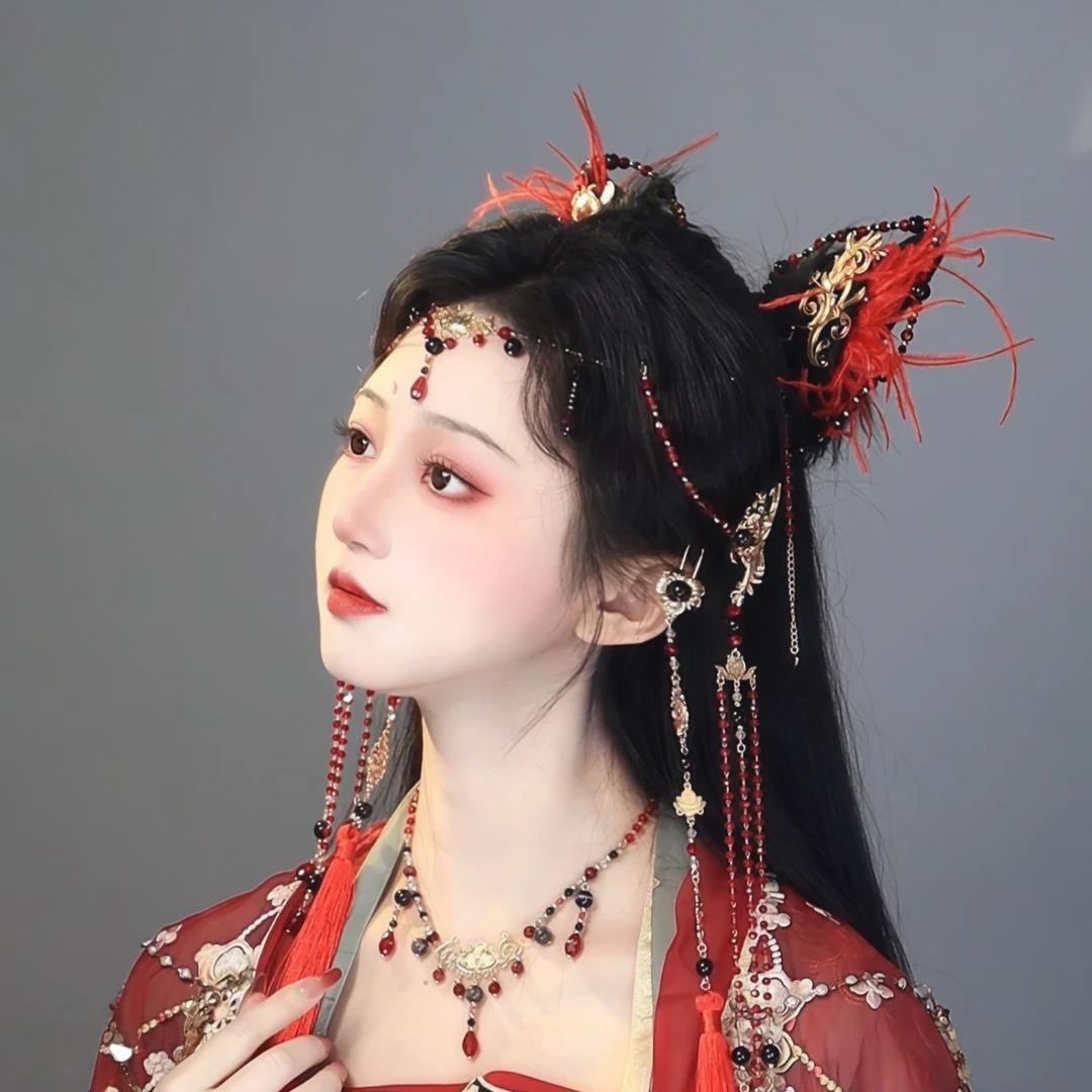 耀如春华【单品链接】 猫公 原创国风唐风明制头饰古风古典汉服配饰