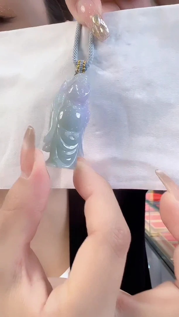 【闪购商品】翡翠颈饰未镶嵌翡翠飘紫站佛