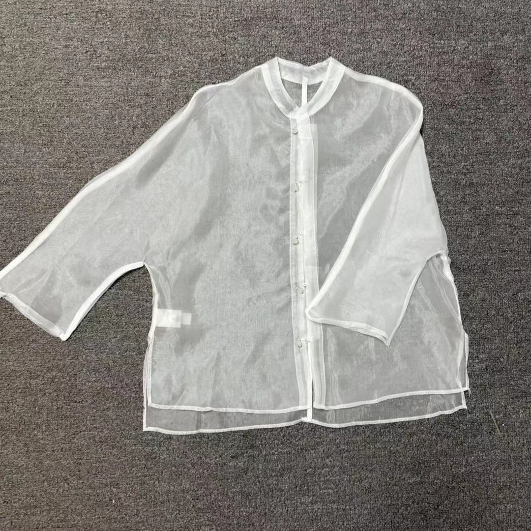 2079对襟八分袖飘渺衫