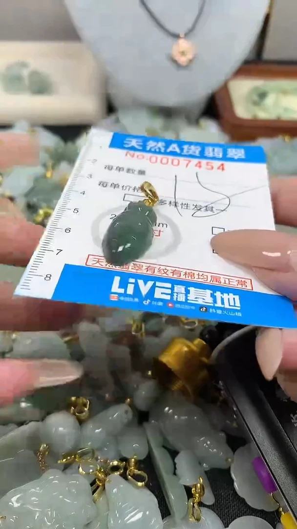 翡翠未镶嵌颈饰净货挂件-7454