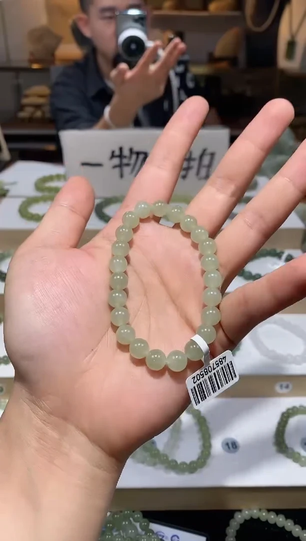 手串未镶嵌和田玉晴水手串卡8mm