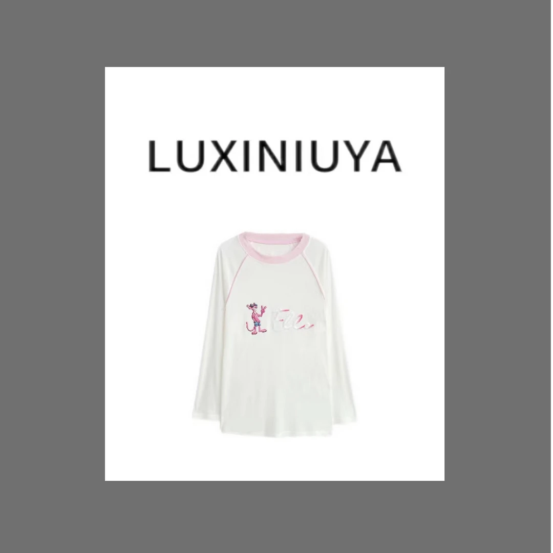 【LUXINIUYA】秋季T恤  百搭潮流时尚 2024-新品#CX1703