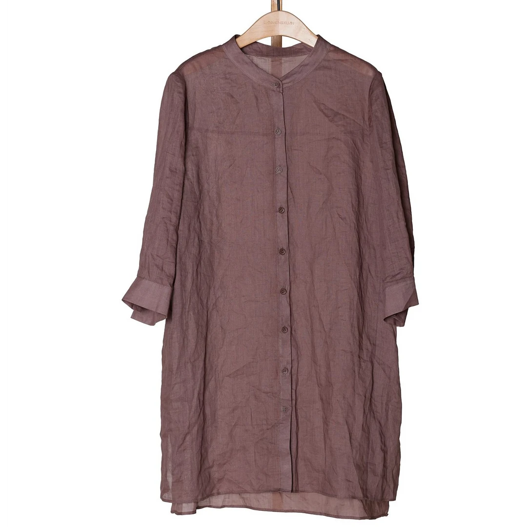 棉麻休闲衬衫09116