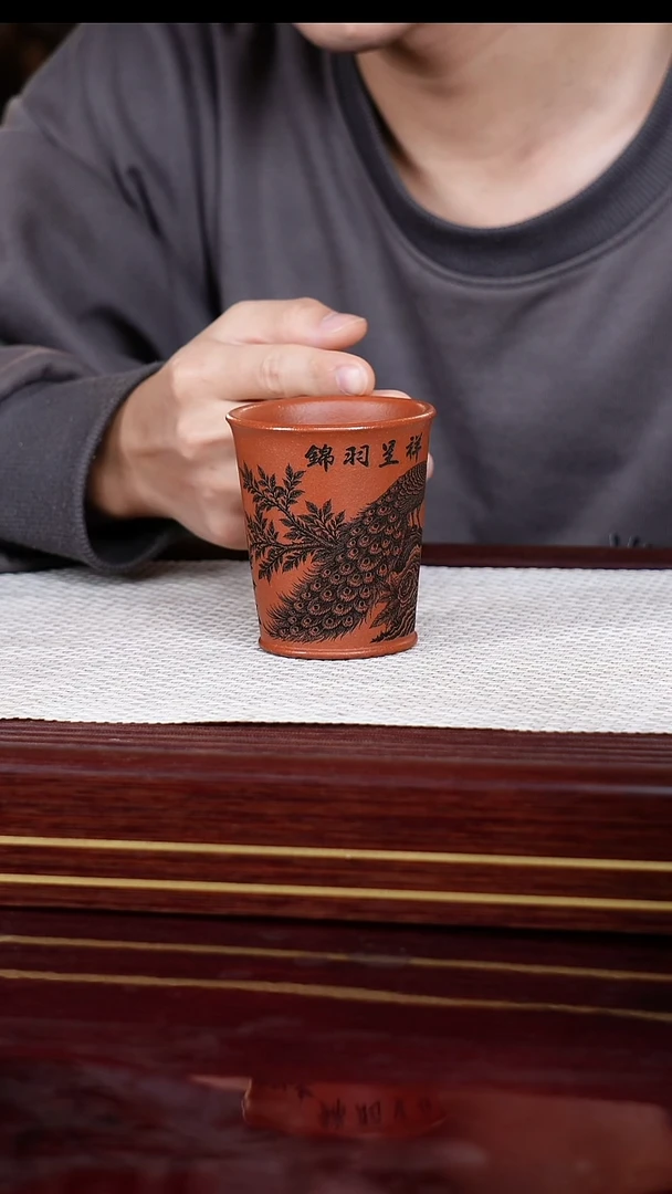 茶杯紫砂宜兴原矿紫砂 全手工紫砂
