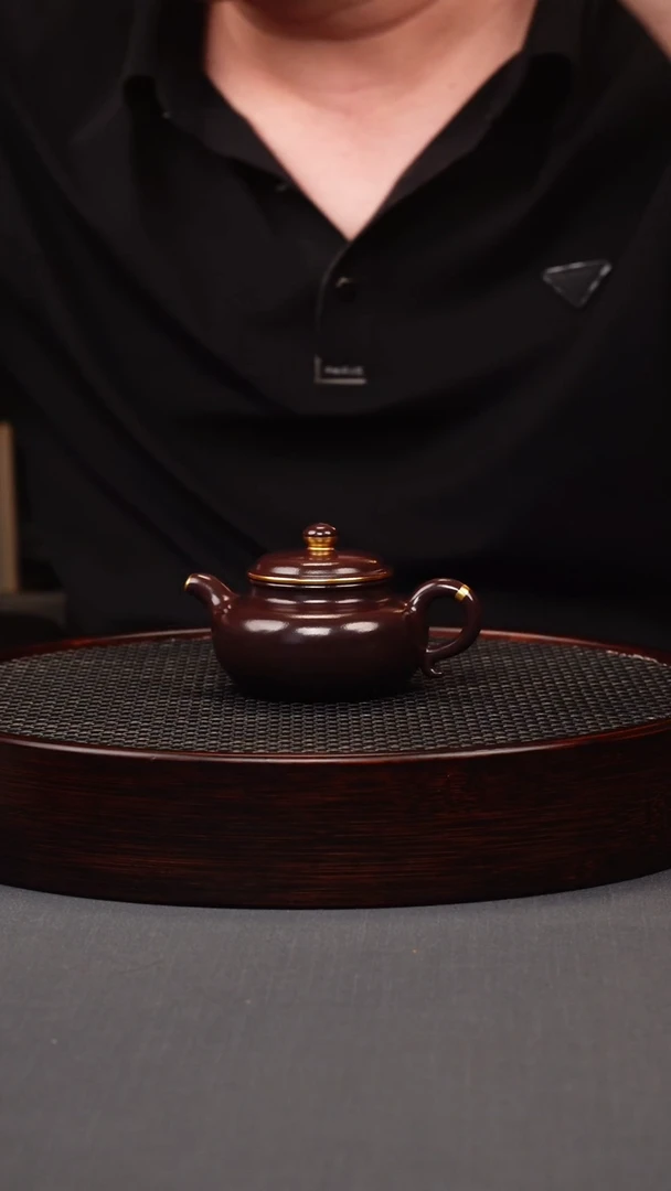 茶壶紫砂【王海东小品描金紫泥】仿古