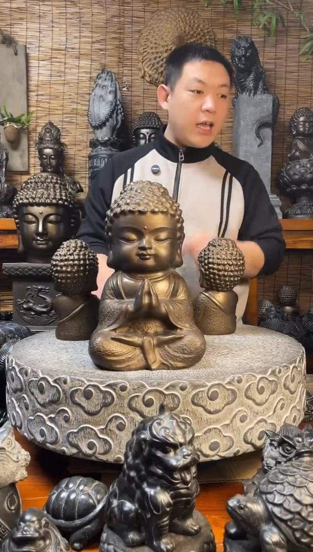 石材32宝宝佛单个天然青石雕刻