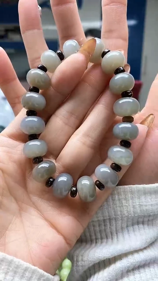 未镶嵌手串和田玉算盘珠14