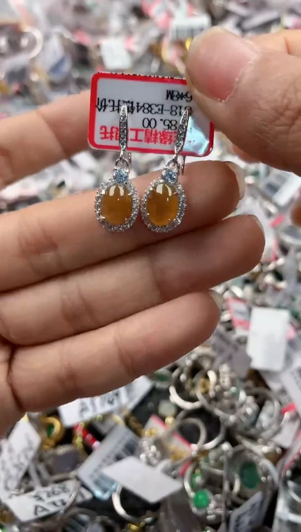 银S925镶嵌戒指翡翠777             10