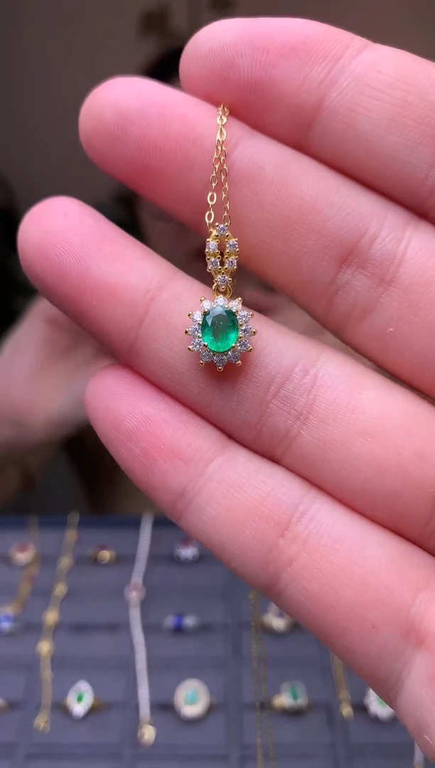 银S925镶嵌戒指祖母绿戒指