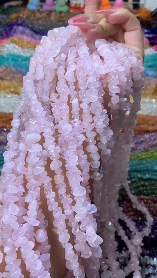 水晶珠宝半成品未镶嵌粉水晶