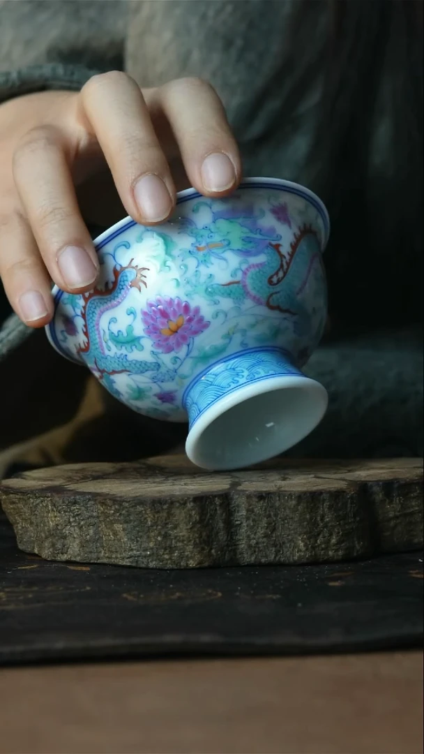 【闪购商品】杯景德镇陶瓷斗彩善听