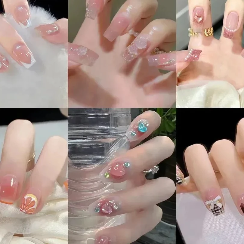 【纯手工穿戴甲】东洲钻穿戴甲爆闪自然显白不透本甲可拆卸出门必备