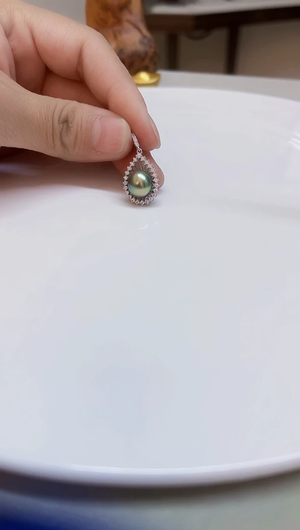 银S925镶嵌颈饰海水珍珠9-10mm