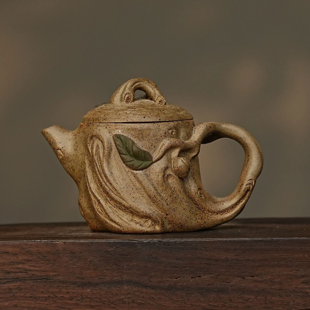 【2684树桩壶】宜兴原矿青段手工制作树状紫砂壶 仿生器