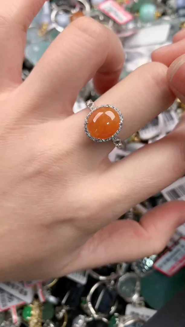 银S925镶嵌戒指翡翠222---10