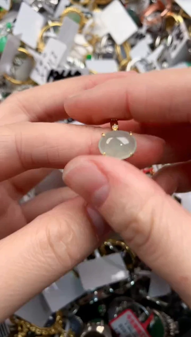 银S925镶嵌戒指翡翠777              5