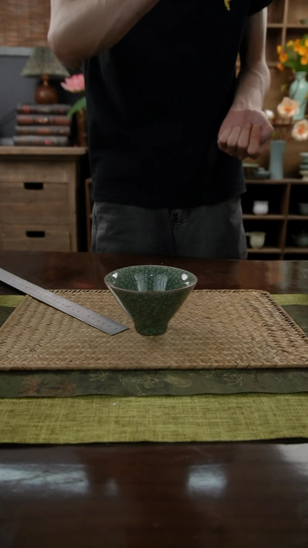 陶瓷一件包邮梅子青大号斗笠杯