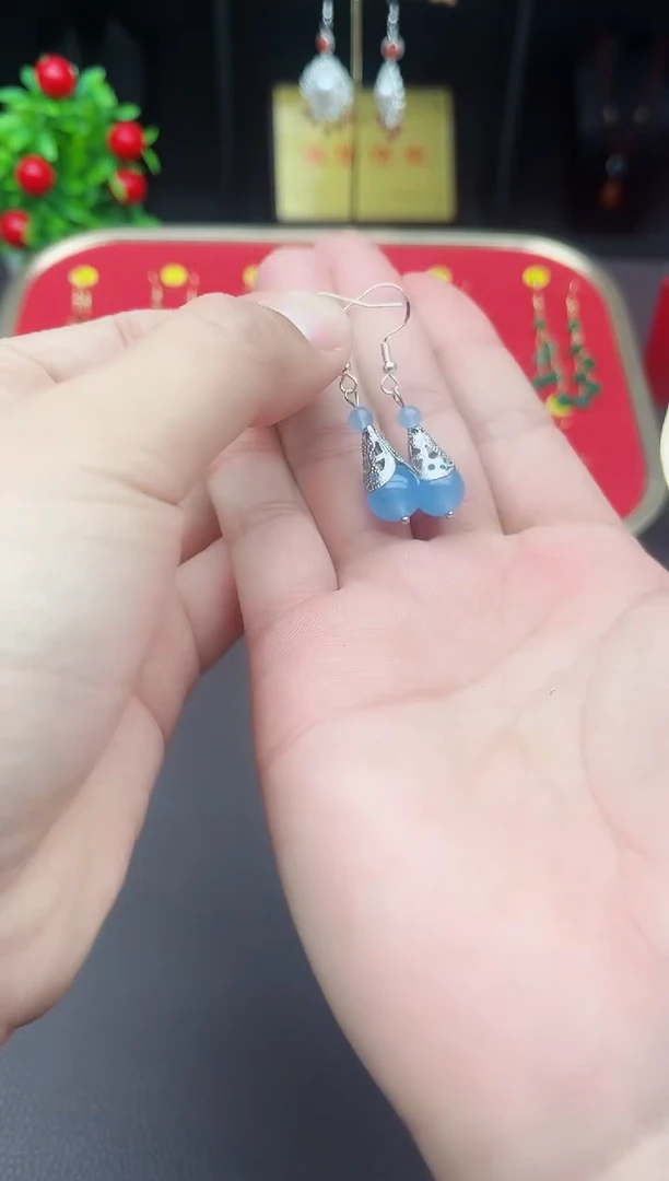 【闪购商品】玛瑙/玉髓耳钉银S925镶嵌422000