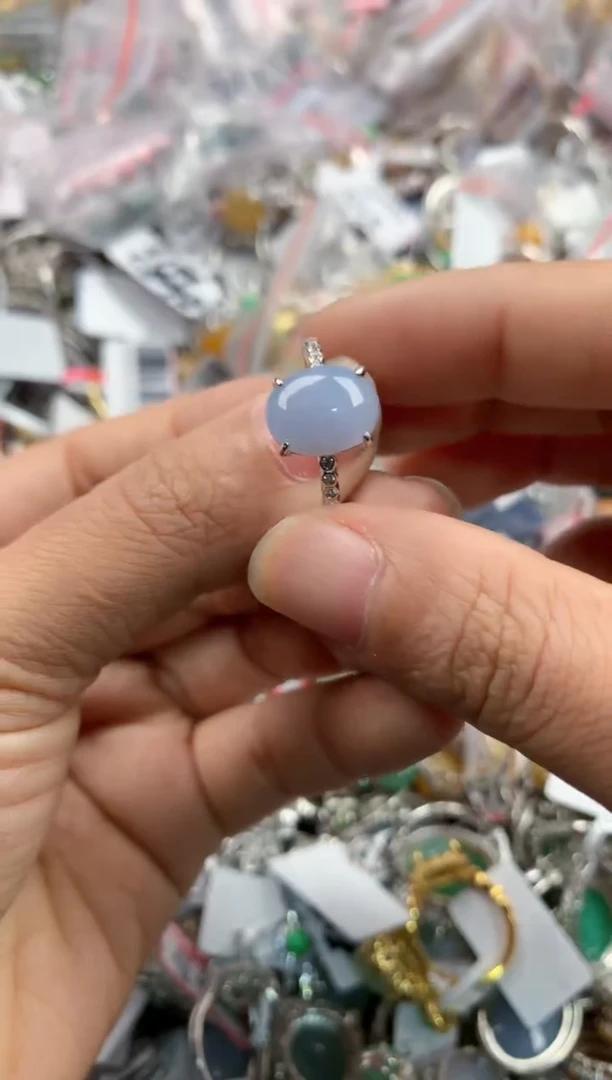 银S925镶嵌戒指翡翠222----6