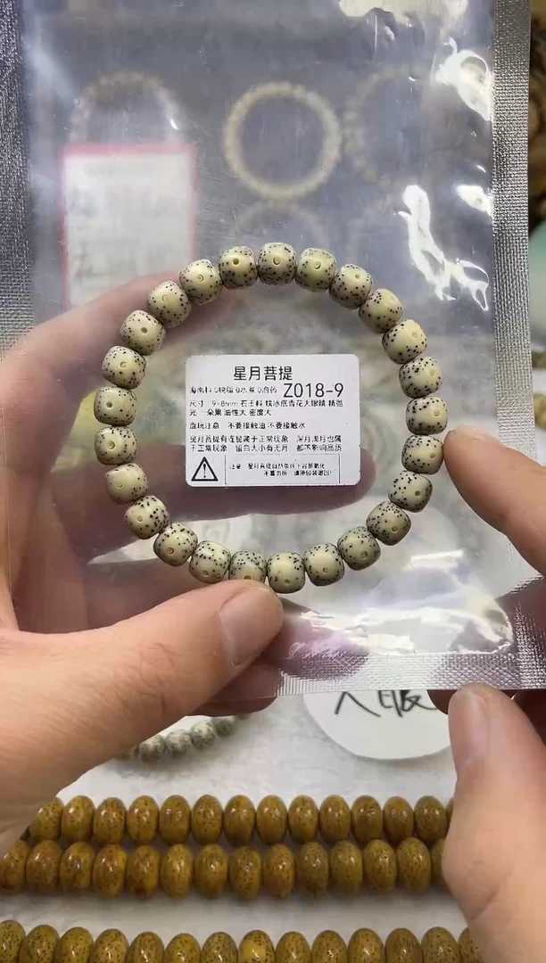 手串星月菩提Z018-9 9*8糯冰底青花大眼睛