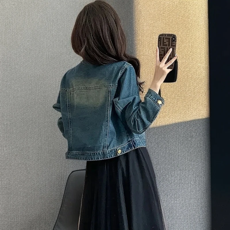 牛仔外套女春秋新款宽松显瘦减龄洋气法式时尚设计感短款夹克上衣