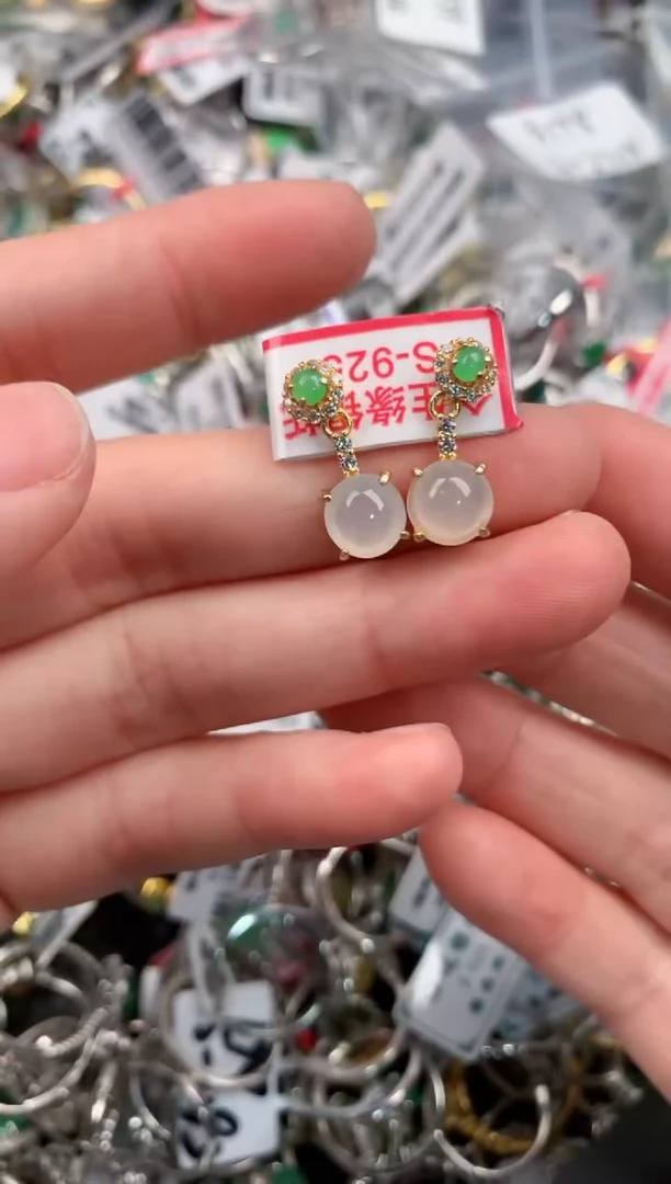 银S925镶嵌戒指翡翠111--7