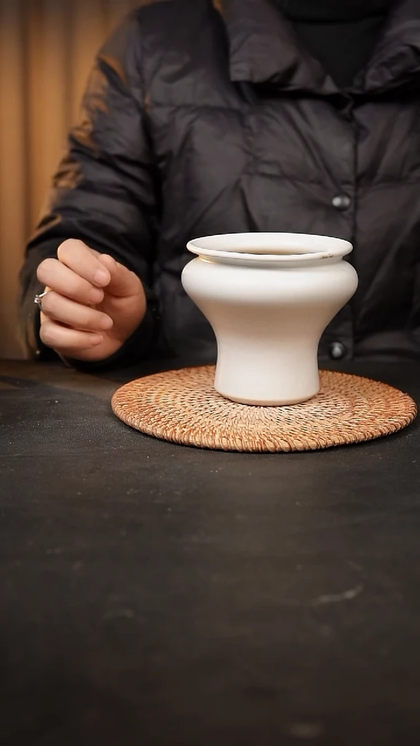 【闪购商品】瓷片泥泥手工花盆口8高11