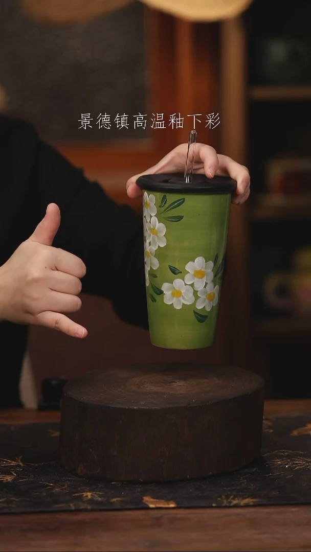 陶瓷景德镇高温釉下手绘陶瓷@L107@