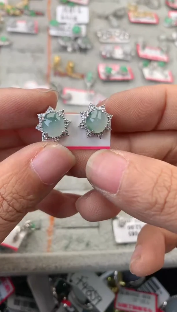 银S925镶嵌戒指翡翠10                6