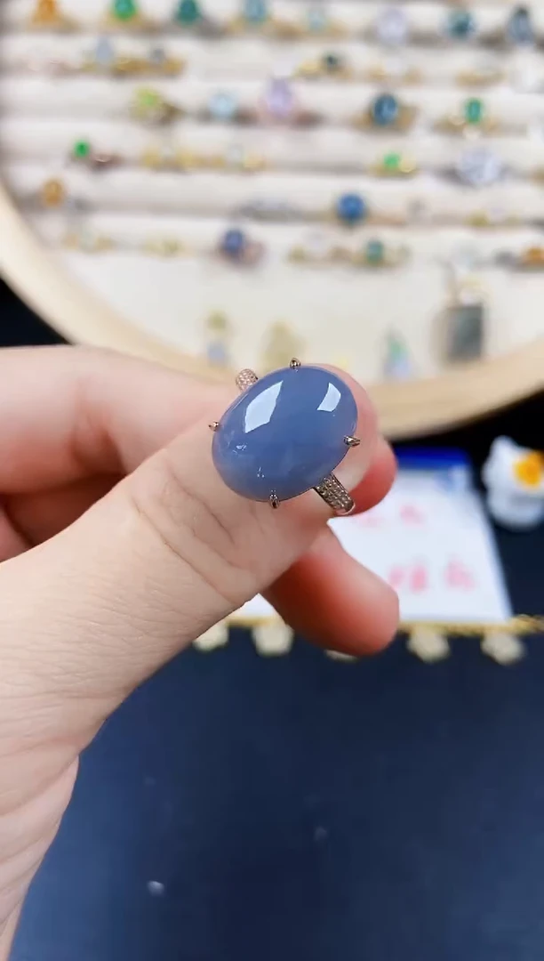 翡翠戒指银S925镶嵌419871