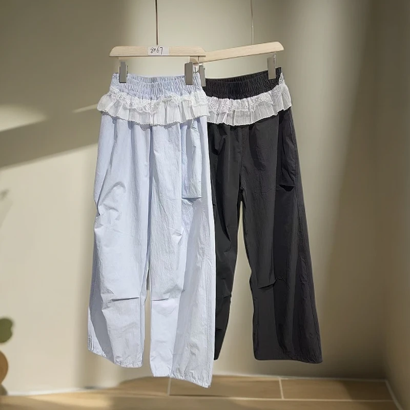 腰边蕾丝时尚儿童薄裤夏季AT