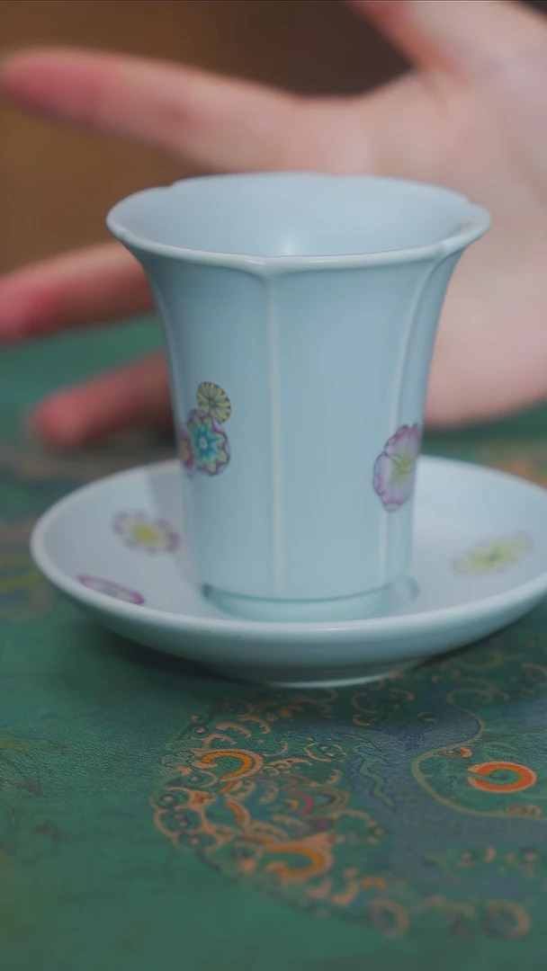 茶杯紫砂【宜景窑天漂色系列】杯碟