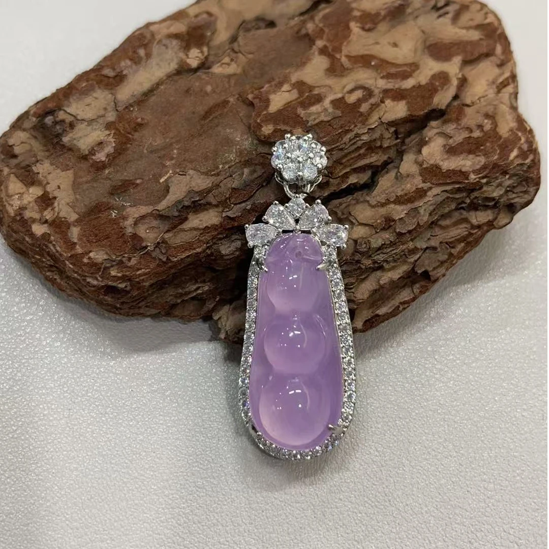 典藏品 满紫福豆豆吊坠项链