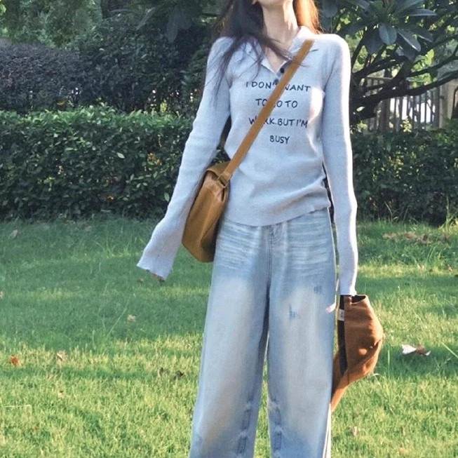 职业阿玛诗官2025秋冬季新款显瘦气质韩系字母针织衫修身毛衣女装