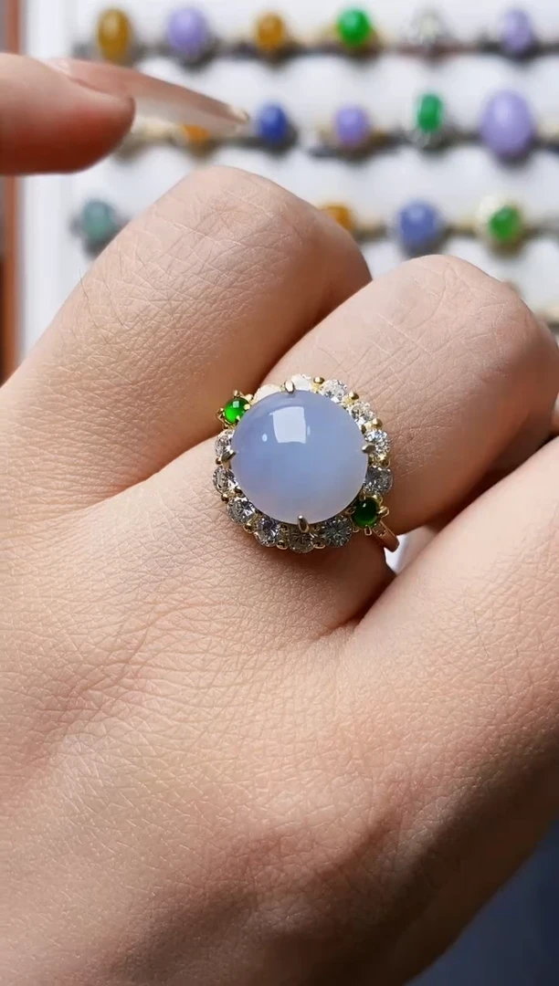 银S925镶嵌戒指翡翠0251