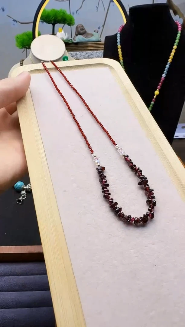 14K金镶嵌颈饰石榴石X123