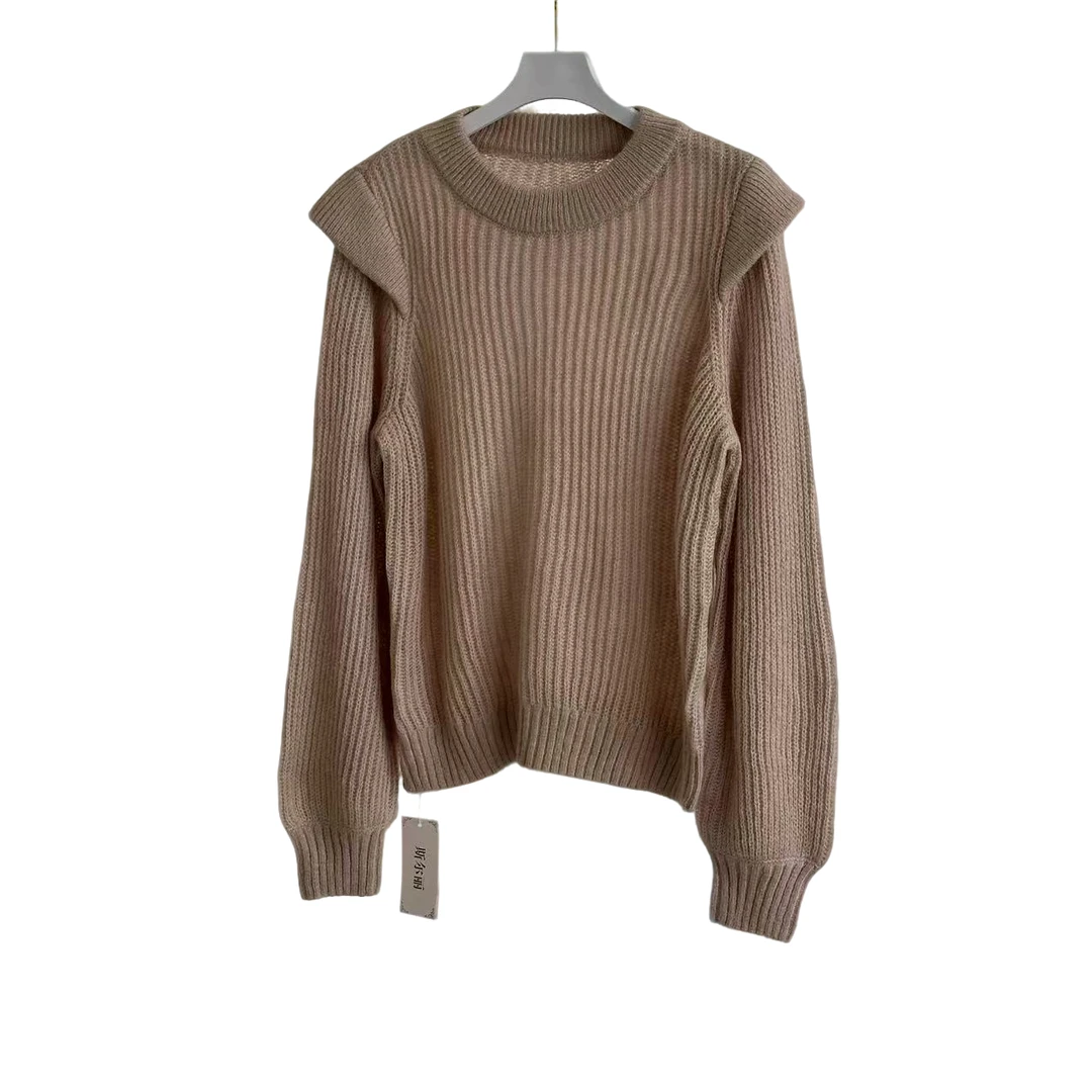 012宽肩毛衣女短款冬新款厚设计感时髦上衣