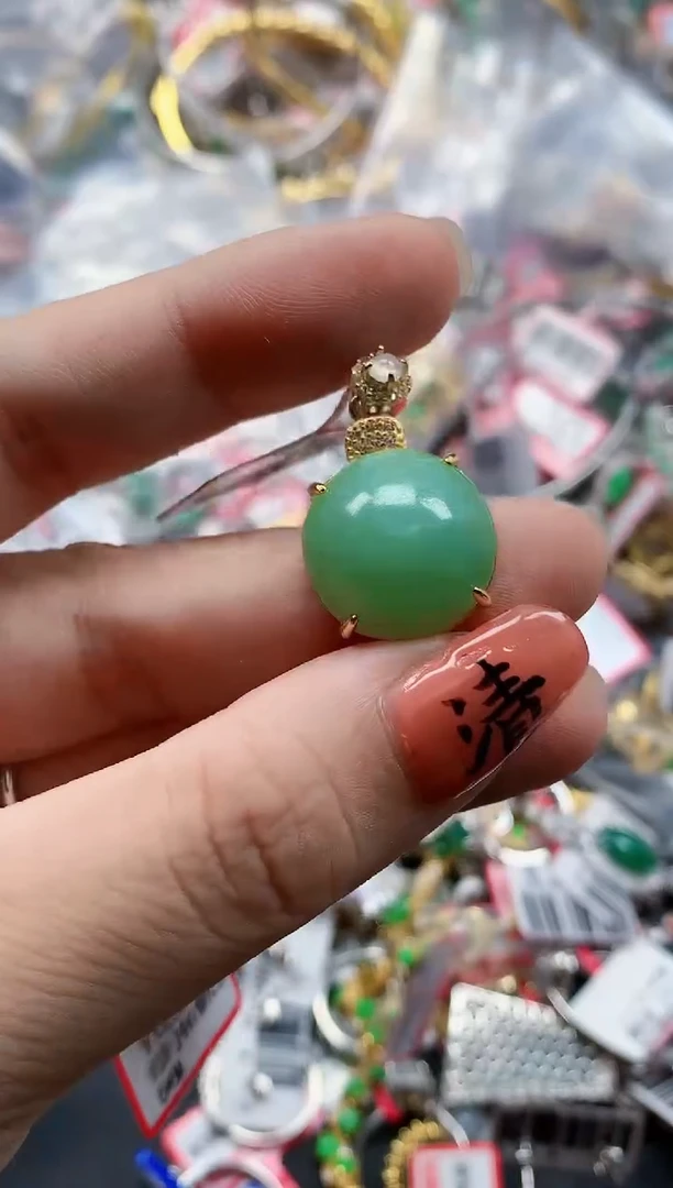 银S925镶嵌戒指翡翠天然A货缅甸翡翠
