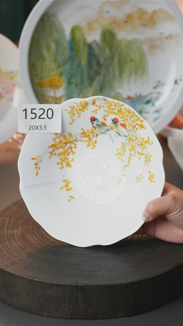 盘手绘釉下彩陶瓷餐具1520