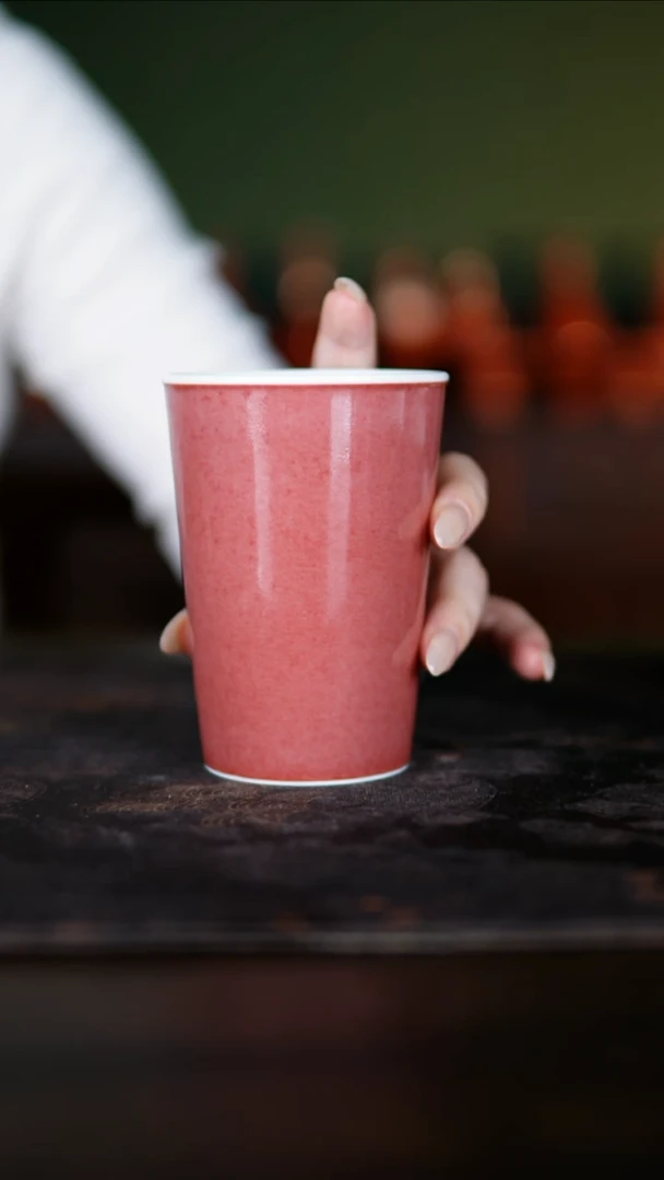 杯子景德镇纯手工陶瓷豇豆红