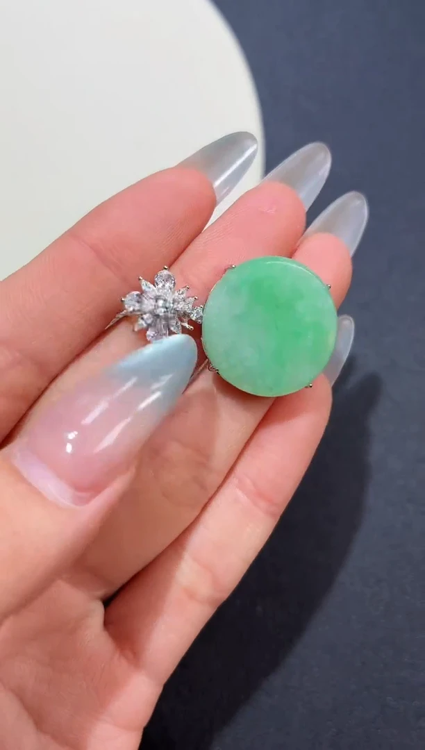 吊坠(不含链)银S925镶嵌翡翠吊坠