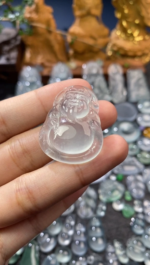 【闪购商品】定制翡翠未镶嵌财神33.3*26.2*6.0