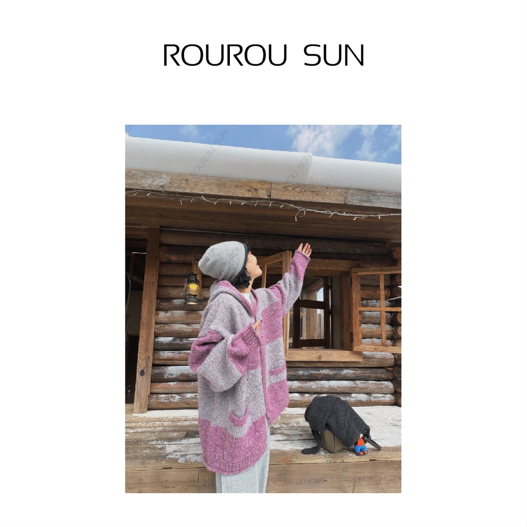 29723早秋款女装日系慵懒风复古宽松显瘦针织开衫毛衣外套