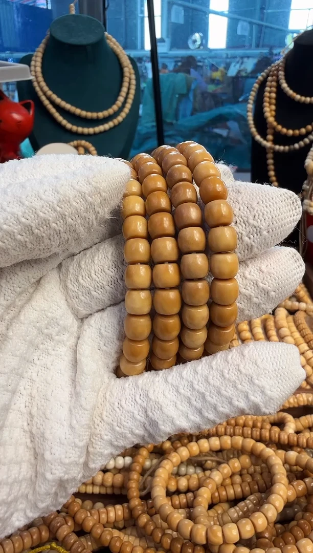 菩提根/象牙果吊坠龙脊脖挂鼓珠直切糖心料8*7