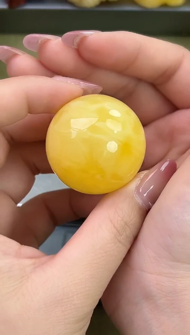 裸石琥珀未镶嵌天然琥珀蜜蜡圆珠