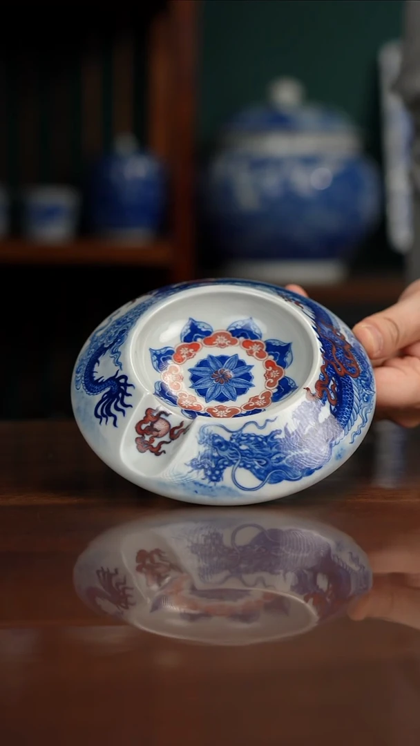 自成堂柴窑 青花龙